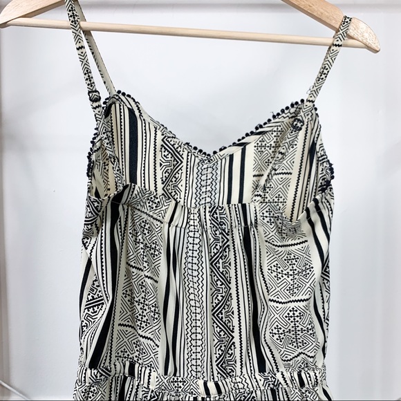 Mango Polyester Geometric Print Drawstring Romper - Picture 5 of 5